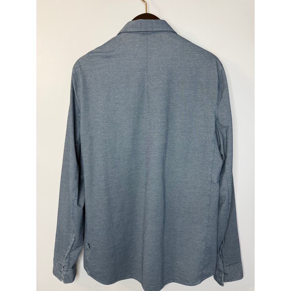 Lululemon Commission Long Sleeve Shirt River Blue Enzyme Dye Men's L - Picture 9 of 12